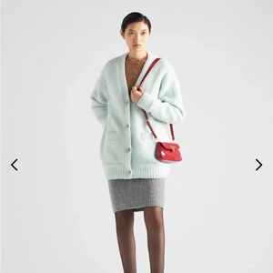 VGC Prada womens oversized light seafoam wool cardigan current size 40